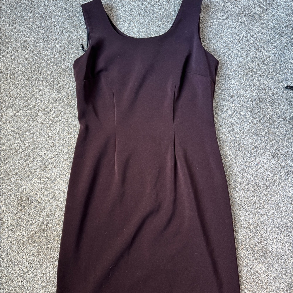 S.L. Fashions Sleeveless Dark Brown Mini Dress